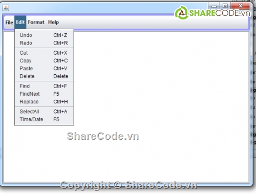 code Java,Xu ly chuoi,notepad,text editor